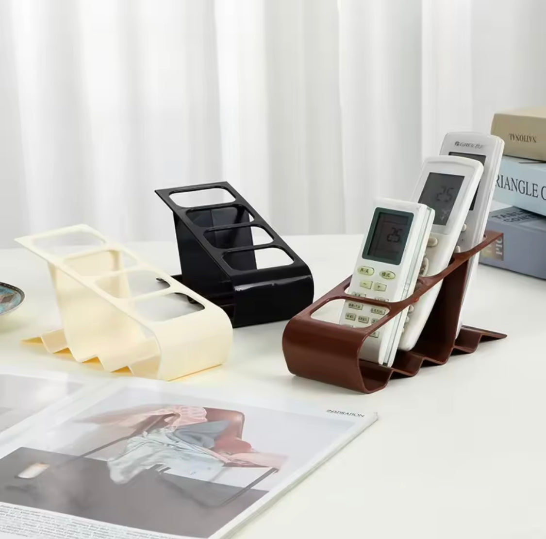 4 Slots Remote Control Storage Holder, AC Remote Control Station Rack, Desktop Stand Home Storage 4 Slots Remote Control Storage Holder, AC Remote Control Station Rack, Desktop Stand Home Storage